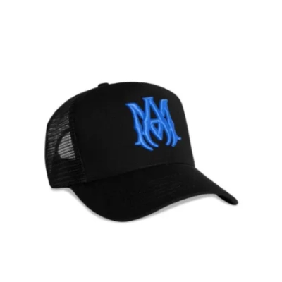 Amiri Logo Trucker Hat in Black 01