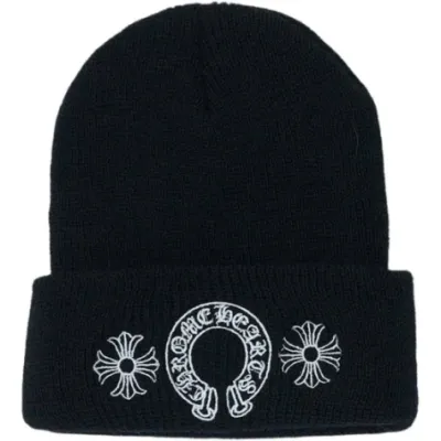 Chrome Hearts Horse Shoe Beanie Black 01