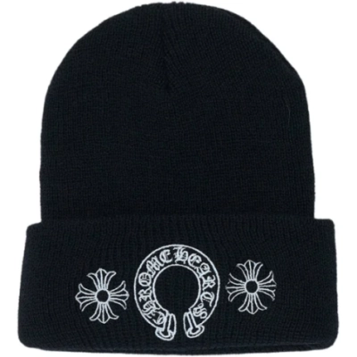 Chrome Hearts Horse Shoe Beanie Black 01