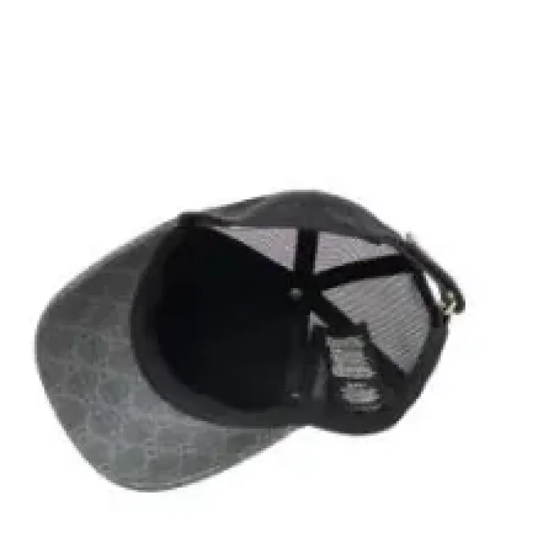Gucci Black Kingsnake Print GG Supreme Leather Baseball Cap