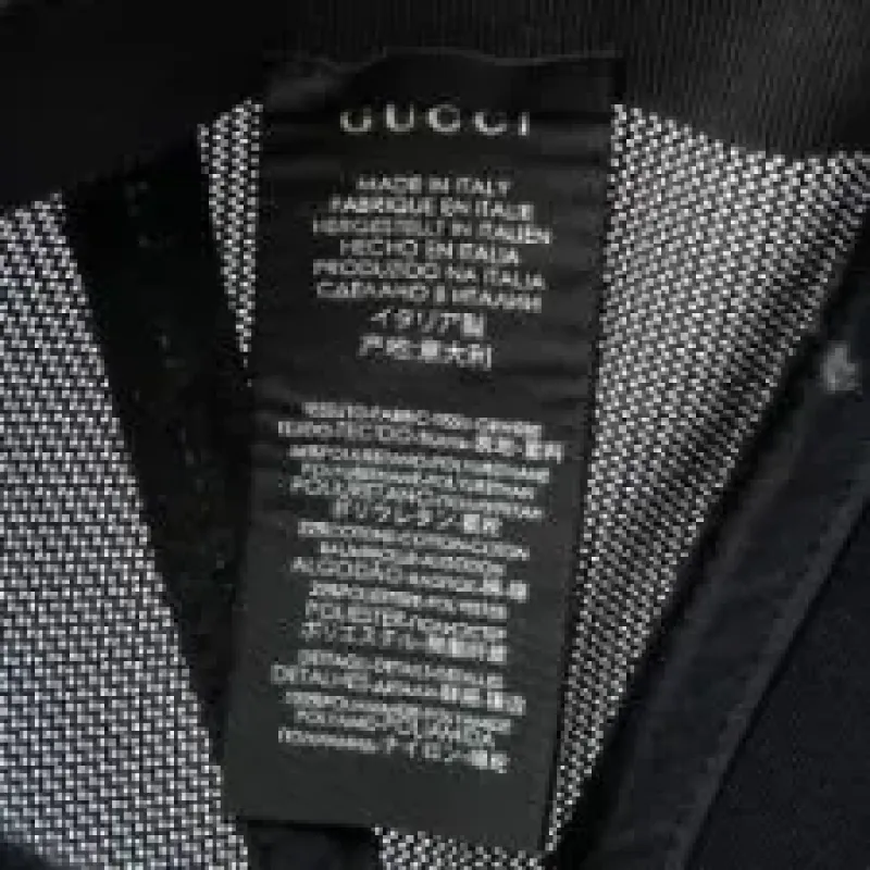 Gucci Black Kingsnake Print GG Supreme Leather Baseball Cap