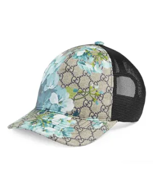 Gucci GG/MESH BASEBALL HAT IN BLUE
