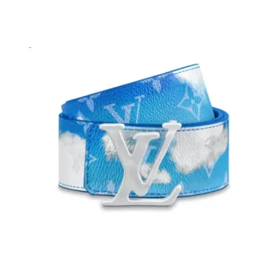 LOUIS VUITTON Shape Reversible Belt CloudsMonogram 40MM Blue CK0725 01