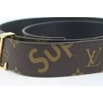 LOUIS VUITTON x Supreme LV x Supreme Brown Monogram LV Initials Belt