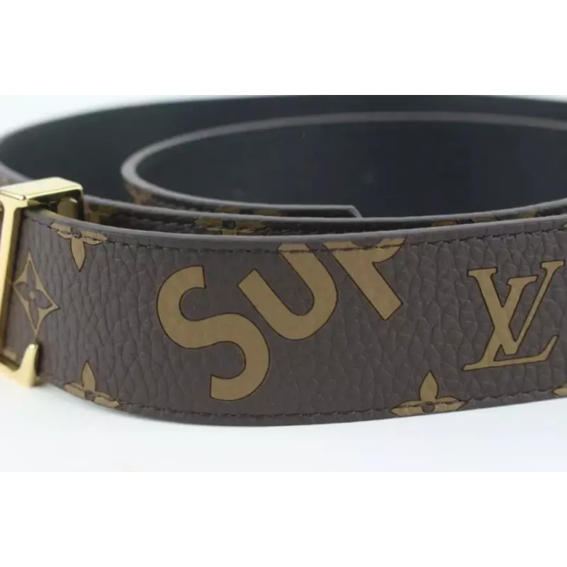 LOUIS VUITTON x Supreme LV x Supreme Brown Monogram LV Initials Belt