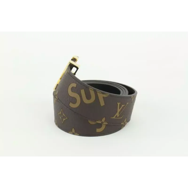 LOUIS VUITTON x Supreme LV x Supreme Brown Monogram LV Initials Belt
