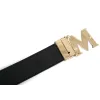 MCM Claus M Reversible Belt Visetos Monogram  Black Gold