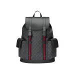 Gucci Soft Backpack GG Supreme Blue/Red Web Black/Grey