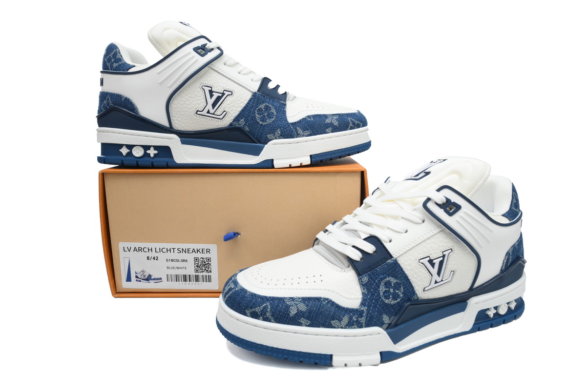 PK God Batch LOUIS VUITTON Trainer White and blue denim