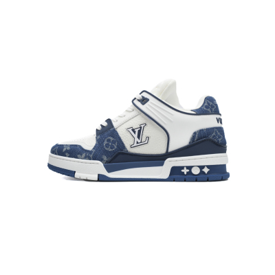 PK God Batch LOUIS VUITTON Trainer White and blue denim 01