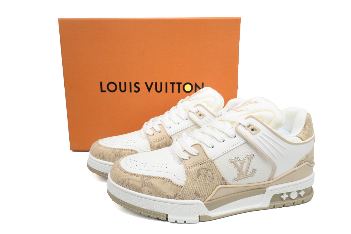 PK God Batch LOUIS VUITTON Trainer White Khaki