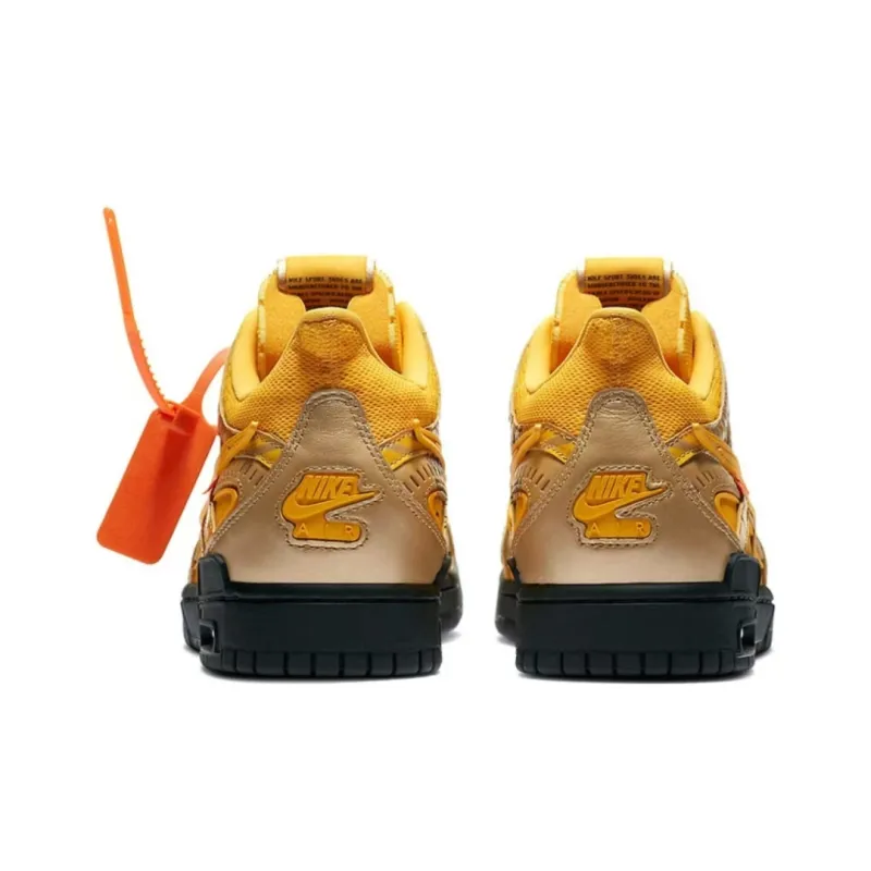pk god batch nike x off-white air rubber dunk "university gold" sneakers