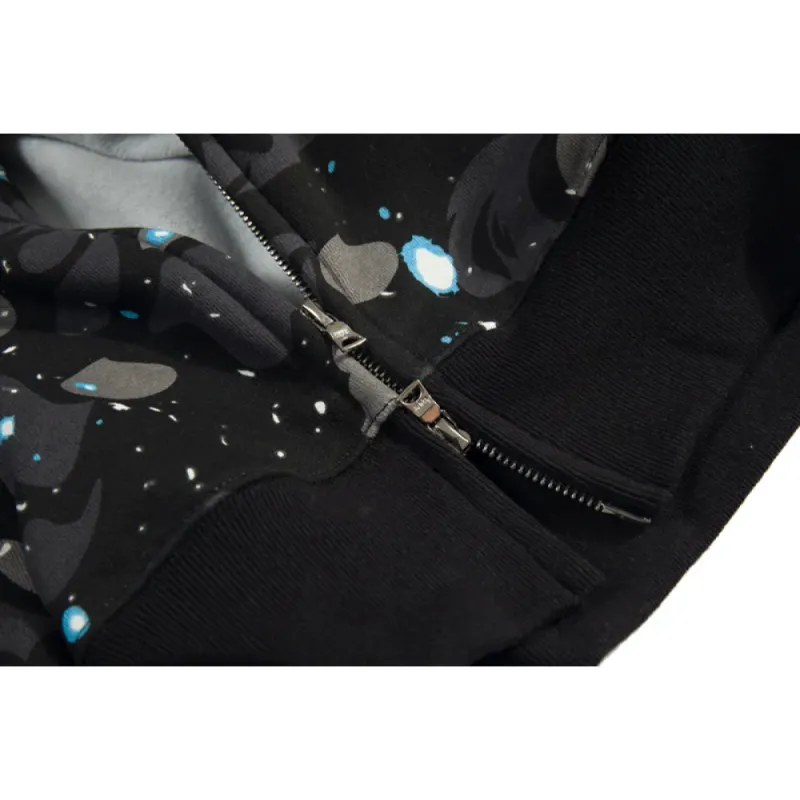 bape luminous starry sky hoodie black & white