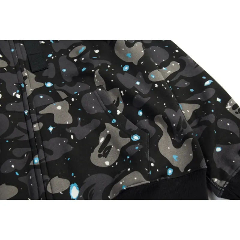 bape luminous starry sky hoodie black & white