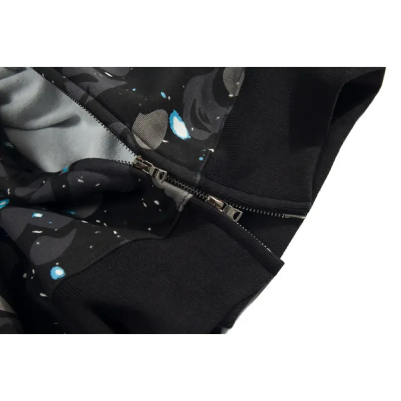bape luminous starry sky hoodie black & white