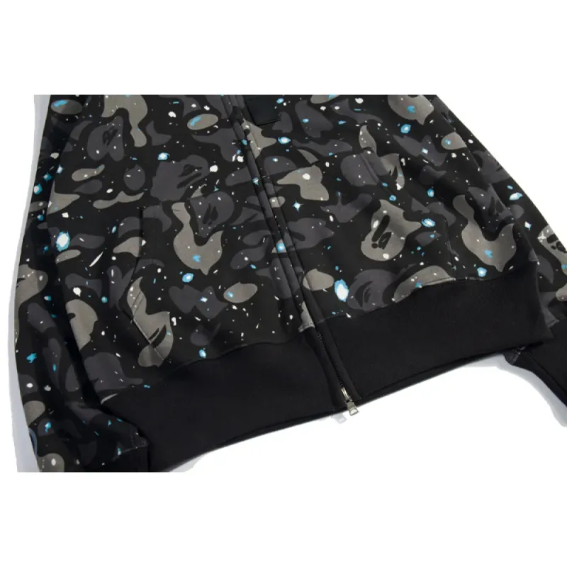 bape luminous starry sky hoodie black & white
