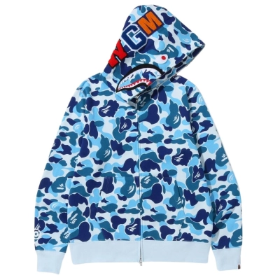 BAPE ABC Camo Shark Zip Hoodie Blue 1J70-314-001 02