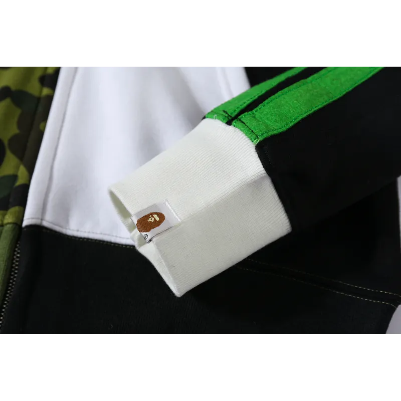 bape and panda head patchwork hoodie