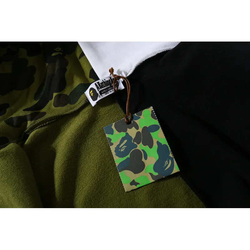 bape and panda head patchwork hoodie