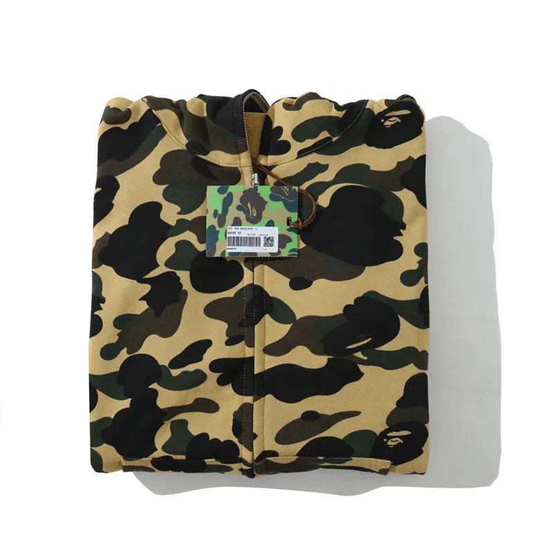 bape cloro camo shark full zip hoodie yellow fw18