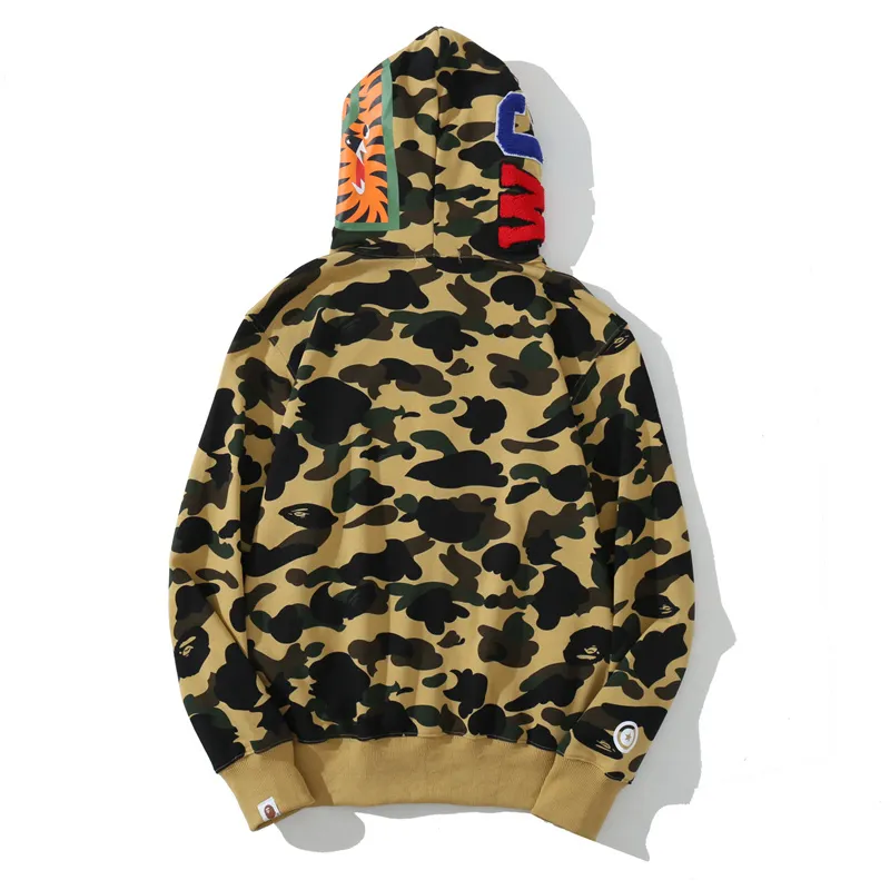 bape cloro camo shark full zip hoodie yellow fw18
