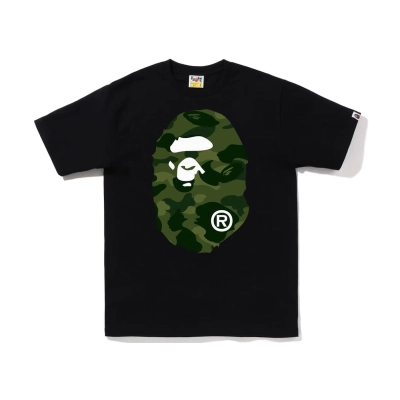BAPE Color Camo Big Ape Head Tee Black Green 01