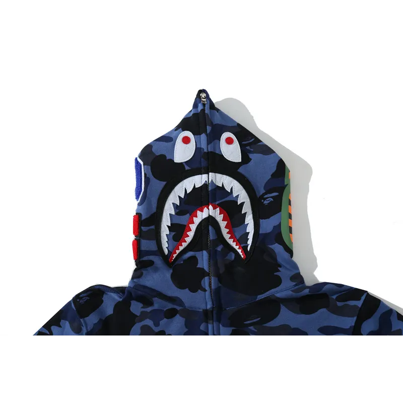 BAPE COLOR CAMO SHARK ZIP HOODIE NAVY 4580793329572