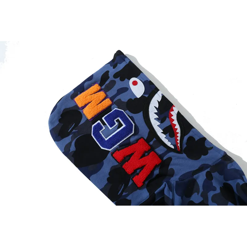 BAPE COLOR CAMO SHARK ZIP HOODIE NAVY 4580793329572