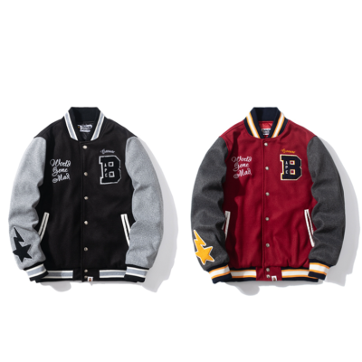BAPE CREW VARSITY JACKET Black & Red 01