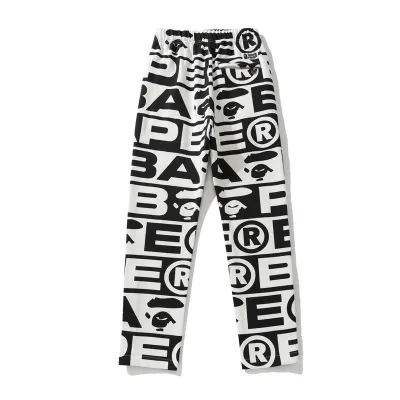 BAPE FW23 full-print letter series shark loose version trousers and sweatpants 02