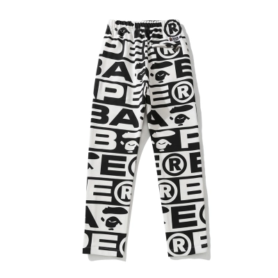 BAPE FW23 full-print letter series shark loose version trousers and sweatpants 02
