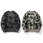 BAPE LAYERED LINE CAMO CREWNECK
