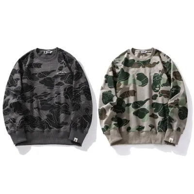 BAPE LAYERED LINE CAMO CREWNECK 01