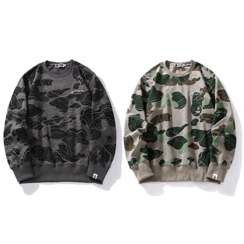 BAPE LAYERED LINE CAMO CREWNECK