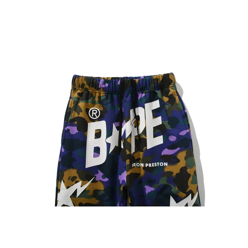 bape shark head star camouflage trousers