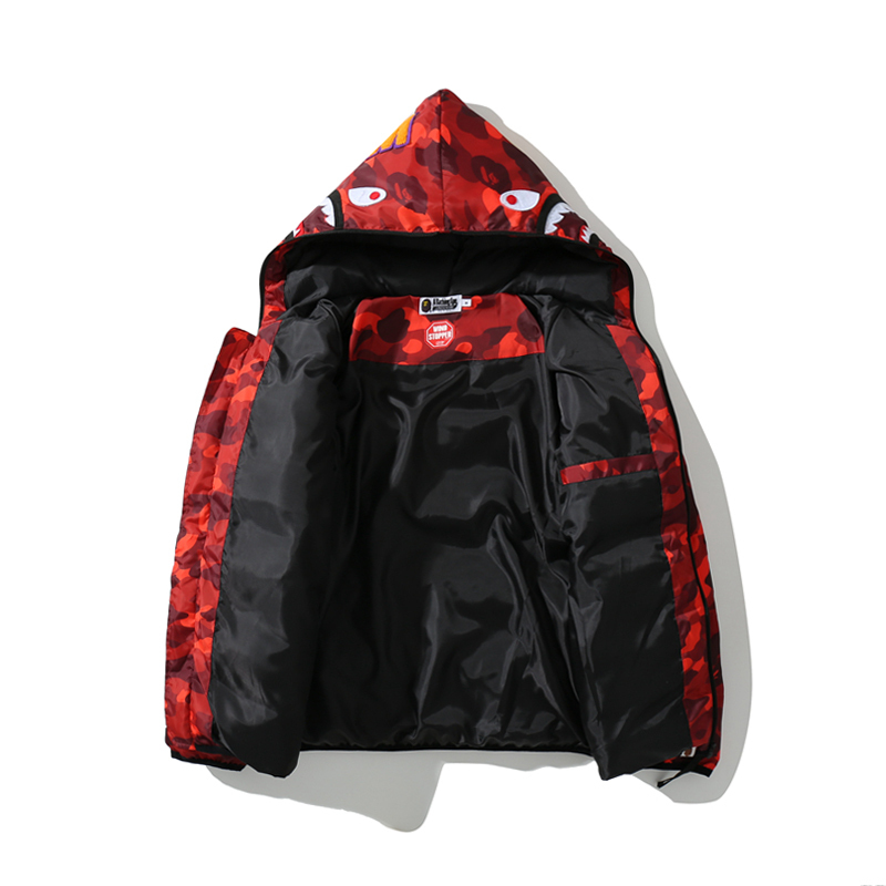 Bape Shark Parka Jacket Red & Yellow & Blue