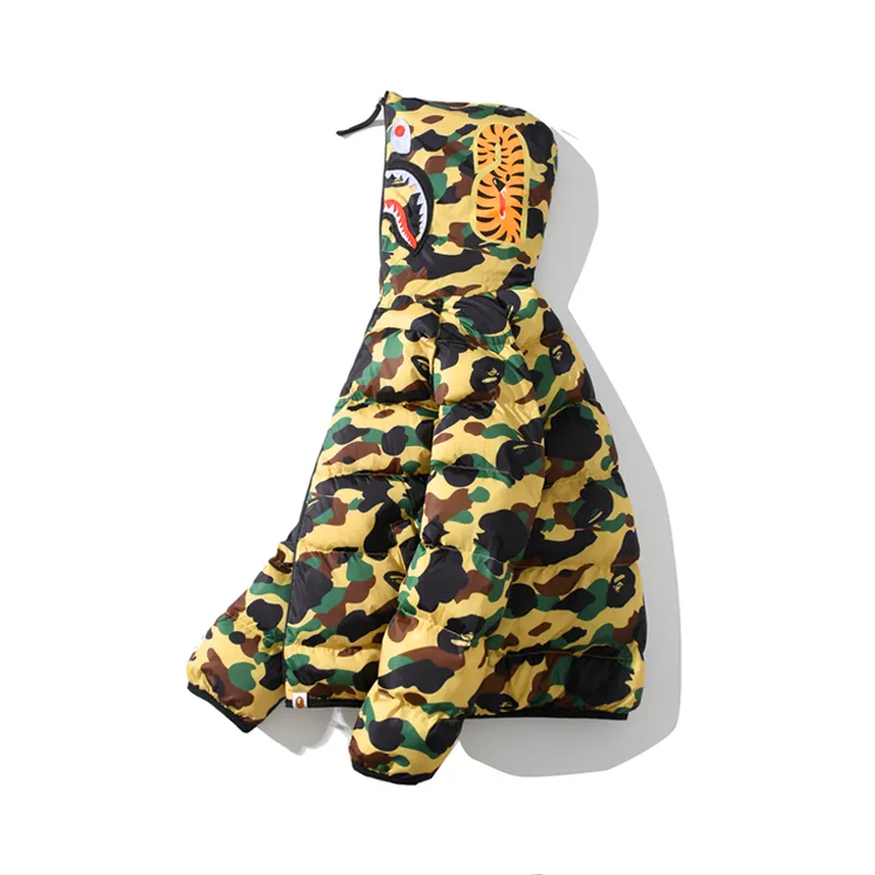 bape shark parka jacket red & yellow & blue