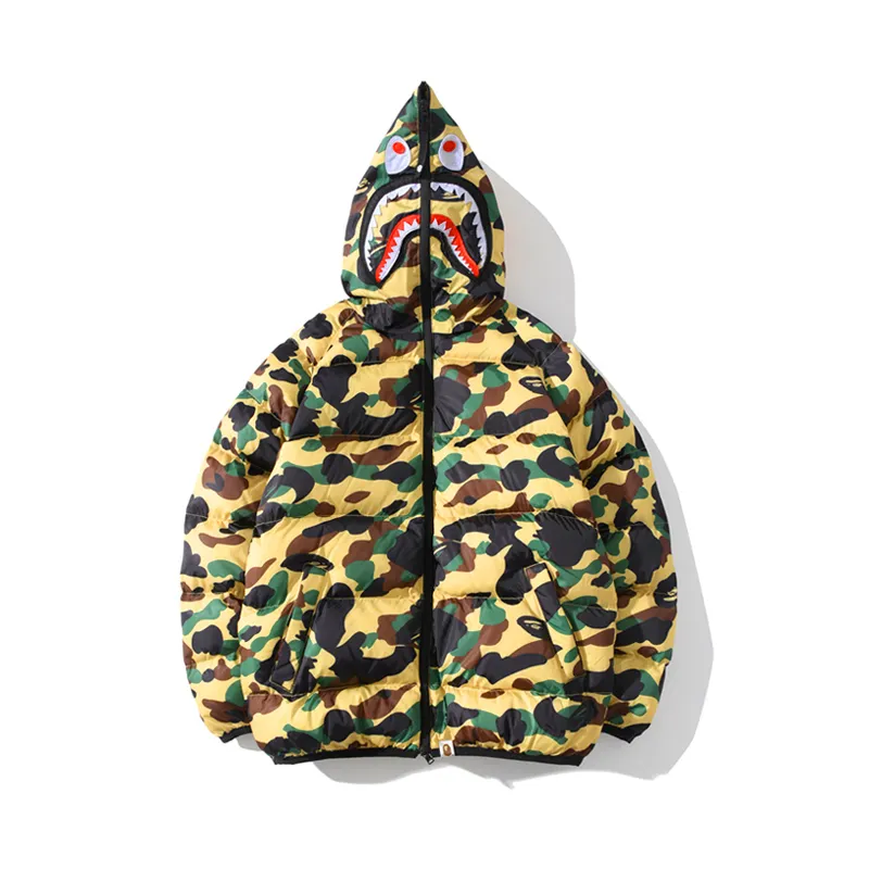 bape shark parka jacket red & yellow & blue