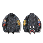 BAPE Shark Starry Sky Cotton Coat Black