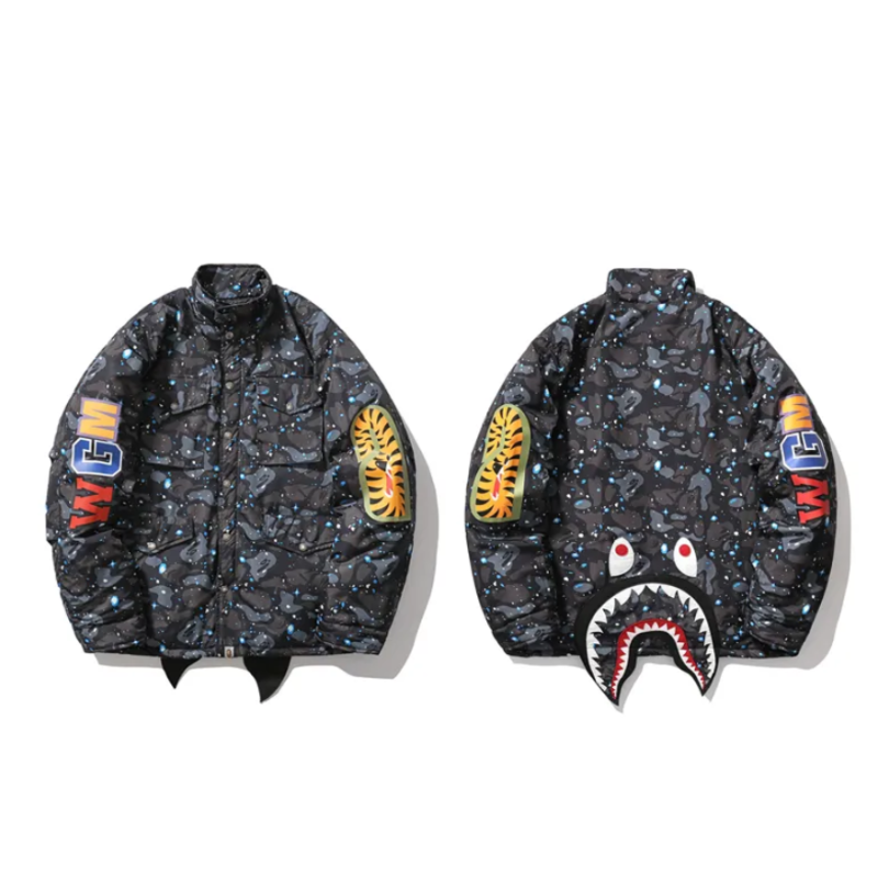 BAPE Shark Starry Sky Cotton Coat Black