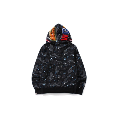 BAPE Space Camo Shark WGM Full-Zip Hoodie Black  02