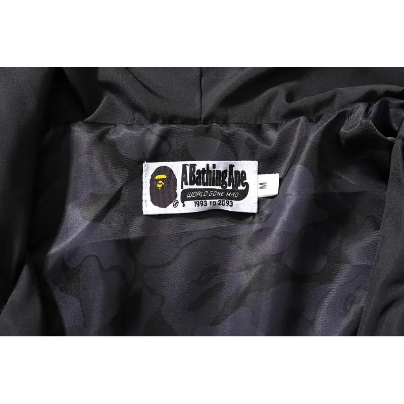bape trench coat black