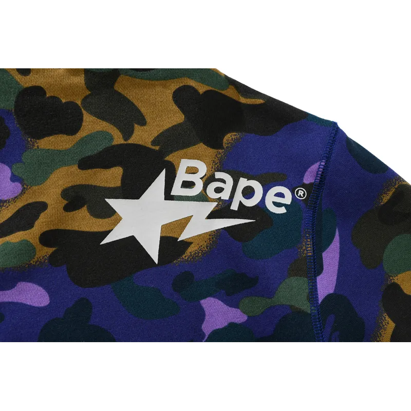bape x heron preston mix 1st camo shark relaxed fit full zip hoodie purple