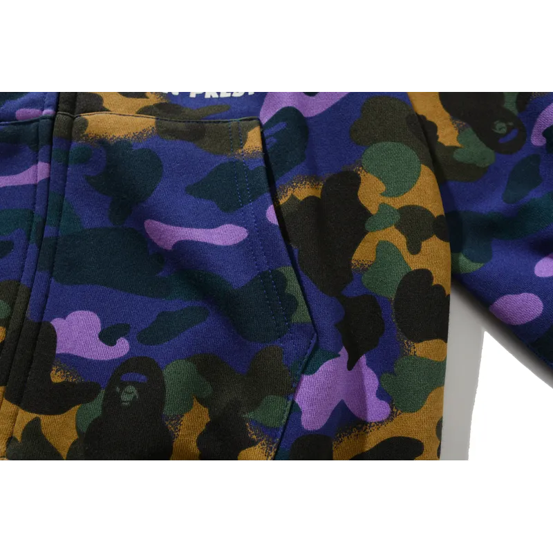 bape x heron preston mix 1st camo shark relaxed fit full zip hoodie purple