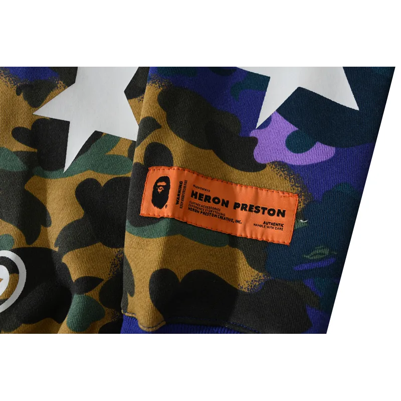 bape x heron preston mix 1st camo shark relaxed fit full zip hoodie purple