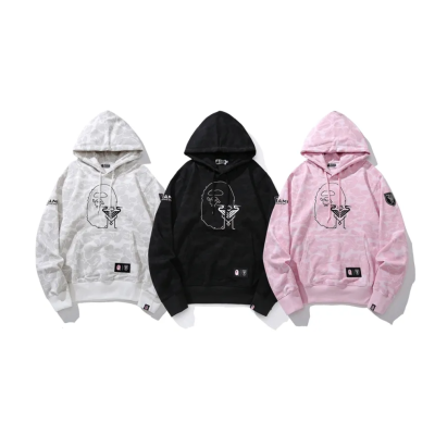 BAPE x Inter Miami CF Camo Pullover Hoodie Pink & Black & White 01