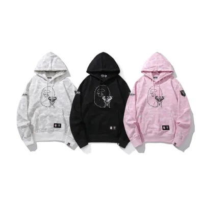 BAPE x Inter Miami CF Camo Pullover Hoodie Pink & Black & White 01