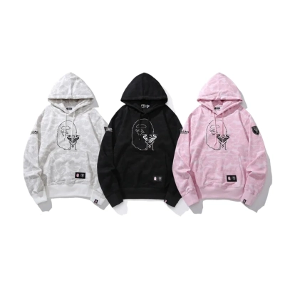 BAPE x Inter Miami CF Camo Pullover Hoodie Pink & Black & White 01