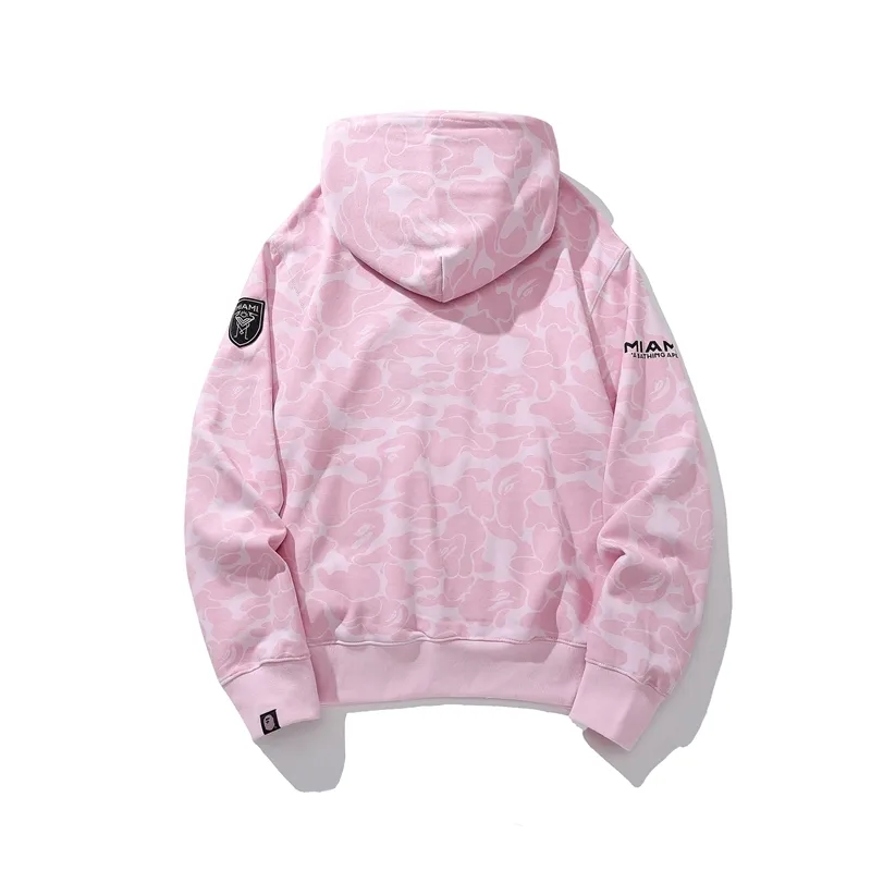 bape x inter miami cf camo pullover hoodie pink & black & white
