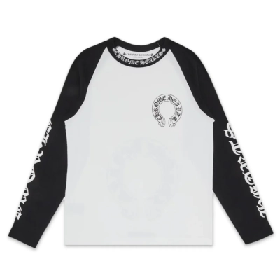 Chrome Hearts Horseshoe Baseball Shirt White/Black 01
